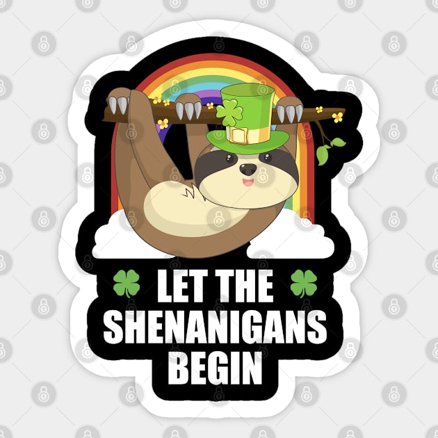 Sloth Shenanigans Funny St Patricks Day Sticker by TheBeardComic